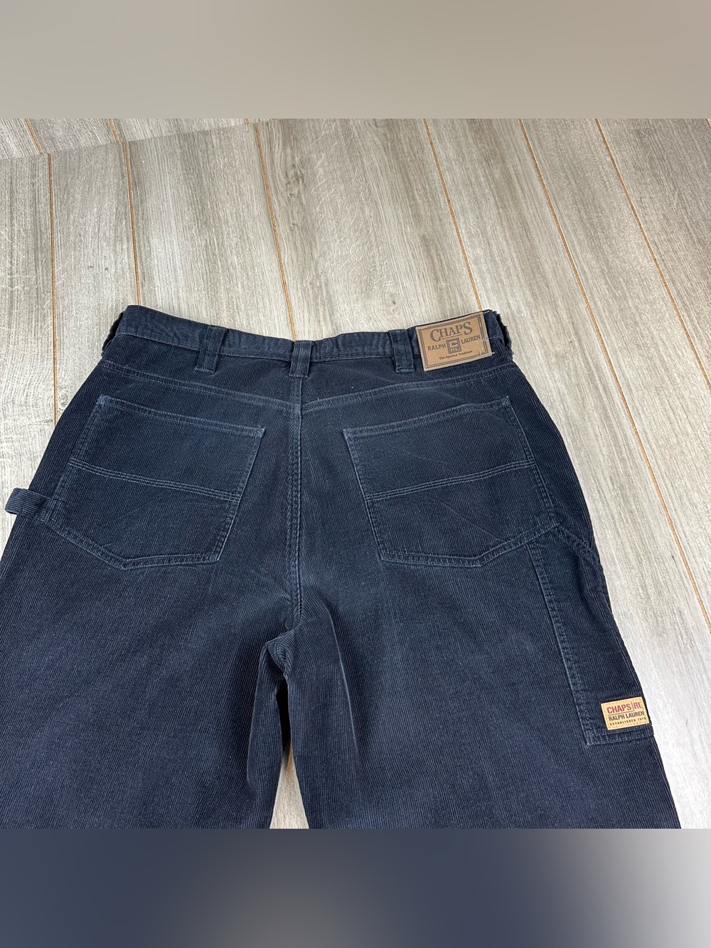 VTG Y2K Chaps Ralph Lauren Carpenter Pants 34x32 (tag 36) Corduroy Black